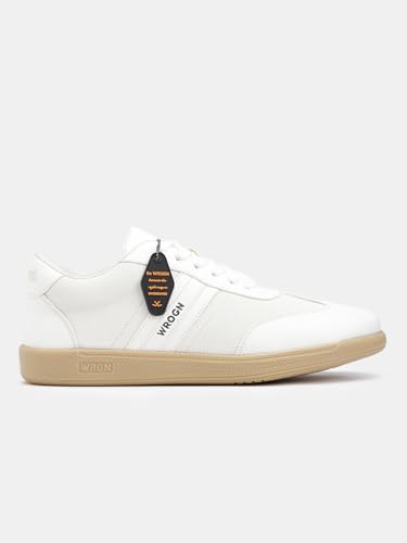 Image of WROGN Men's Lace-up Sneakers | Solid with Graphic Detail