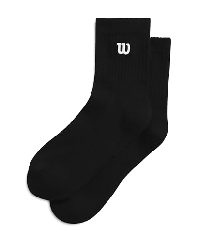 Wilson Calcetines Quarter Top, Hechos de Tejido Resistente, Ajuste Cómodo, Con Características Funcionales y Diseño con Estilo, Color: Negro, Talla: M