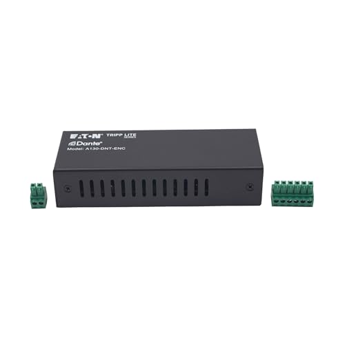 Image of Eaton Tripp Lite Series Dante 2-Channel Analog Audio Encoder with PoE Power Supply Option up to 100 Meters (328 ft), Phoenix Connector, PCM 2.0 44.1kHz /48kHz /96kHz up to 24 Bit (A130-DNT-ENC)