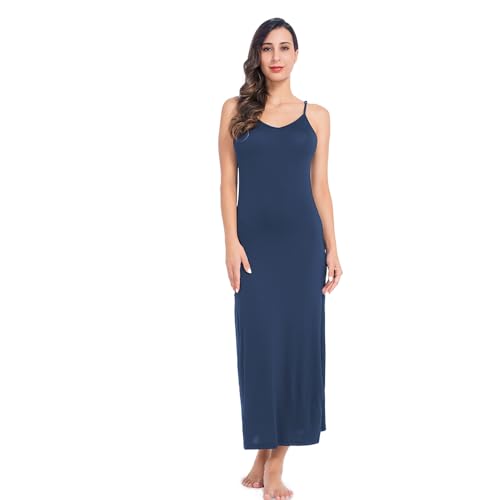 Image of MANCYFIT Long Slips for Under Dresses Full Length Adjustable Spaghetti Strap Nightgown