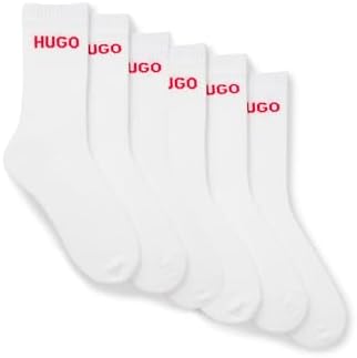 HUGO Herren 6P QS RIB LOGO CC Sechserpack kurze Socken mit Logo-Detail