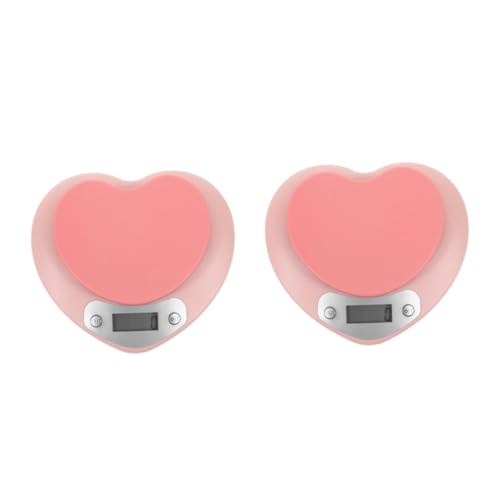 Cabilock 2 Piezas Escala electrónica kitchen scale food scale báscula comida báscula de café balanzas de cocina recargables escala de pastelería báscula multipropósito el plastico rosa