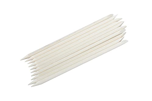 Sminakh® 12 pcs Nail Art Wooden Sticks for Nail Cuticle Pusher Remover Manicure Pedicure Nail Care Tool Nail Art Cuticle Stick for Pusher Remover Manicure Pedicure, 4.3 Inches.(12PCS)