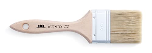 PENNELLIFICIO 2000 | Brosse à peinture, avec poignée en bois peint, pinceau universel, pour vernis et vernis, murs, bois, fer, largeur de virole 60 mm - Fabriqué en Italie