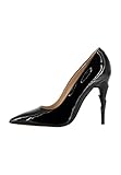 Kunstvoller Absatz faina Damen Pumps, SCHWARZER Lack, 38 EU