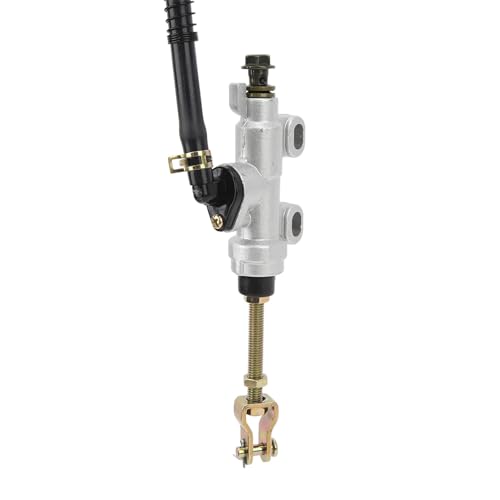 hauptbremszylinder motorrad,quad Hintere Fußbremspumpe, Motorrad Hydraulische Bremspumpe hintere Fußbremse Hauptzylinder Pumpe Hydraulik Hauptbremszylinderpumpe mit Reservoir für Dirt Bike ATV(Weiß)