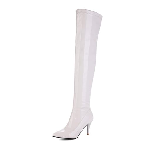 Bottes longues à talons hauts de 5.5cm et bout pointu pour femmes en grande taille