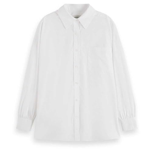 Scotch & Soda Regular-Fit Girlfriend Shirt, Maglietta, Donna, White 101, 42