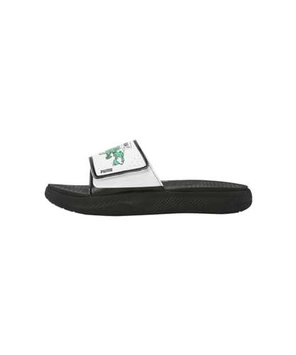 PUMA Mens Softride Slide Super Black-White-Pure Green - Image 3