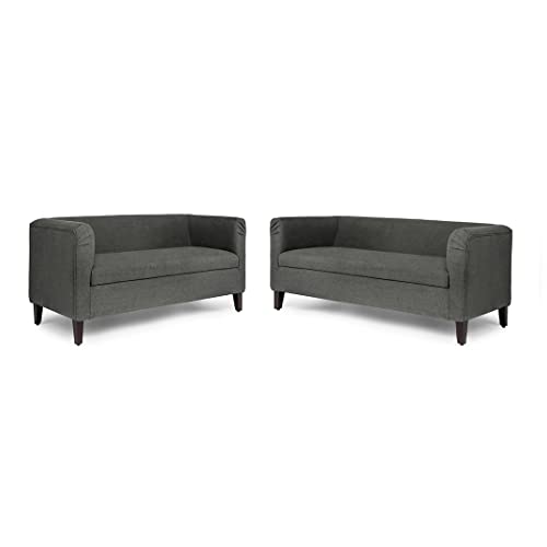 Image of Wakefit Miami 5 Seater Sofa | 3 Year Warranty | Ash Grey, Neem Wood, Modern Style, Polyester Upholstery, 78 KG, 5 Seater for Living Room