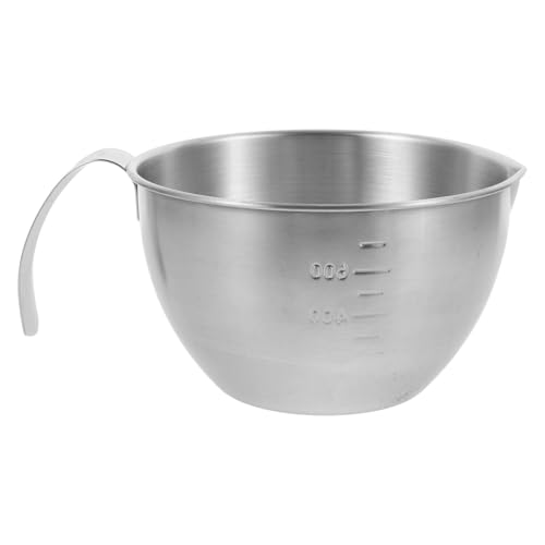 SOLUSTRE Tazón Antideslizante de Acero Inoxidable Asa Plana, Recipiente Multifuncional para Preparar Salsas y Alimentos en Cocina Profesional