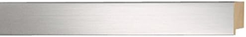 Picture Frame Moulding (Wood) 100ft Bundle - Contemporary Silver Finish - 1.125" Width - 9/16" Rabbet Depth