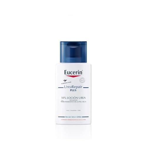 Eucerin UreaRepair PLUS Loción 10% Urea (100 ml), crema hidratante, loción hidratante corporal con urea y ceramidas para un alivio inmediato durante 48 horas, para pieles secas, muy secas y ásperas