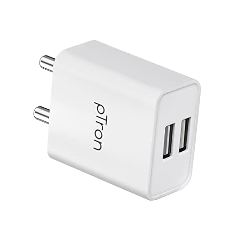 pTron Volta Dual Port 12W Smart USB Charger Adapter, Multi-Layer Protection, Made...