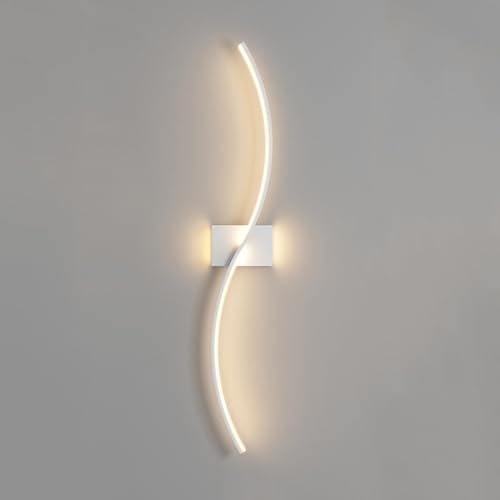 FAZRPIP Aplique De Pared Led Moderno,Iluminación De Pared De Tira Larga Aplique De Pared Negro Lineal Minimalista Interior Luz De Pared LED para Espacios Pequeños Baño Pasillo Escalera Entrada