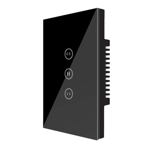 UseeLink Zigbee Interruttore per tapparelle, interruttore touch intelligente, telecomando wireless, compatibile con iOS/Android, supporta Alexa e Google Assistant (Nero)
