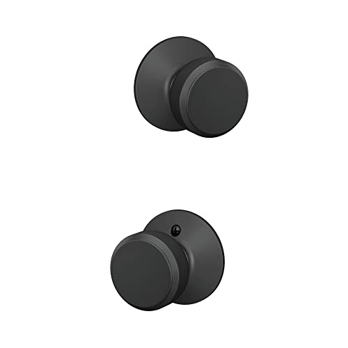 Image of SCHLAGE F10 BWE 622 Bowery Door Knob, Hall & Closet Passage Lock, Matte Black (Pack of 4)