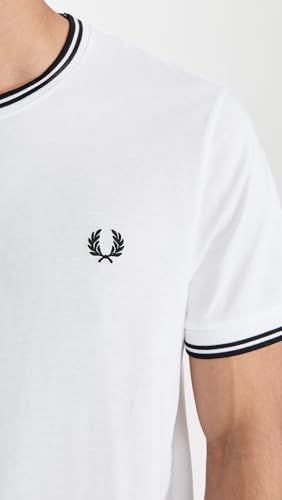 Fred Perry Para Hombre. M1588 Camiseta M1588 Twin Tipped Blanco (Xxl), Casual, AlgodóN, Manga Corta - 6