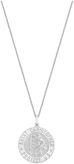 Tuscany Silver Women's Sterling Silver Small St Christopher Pendant on Curb Chain of 51 cm/20 inch