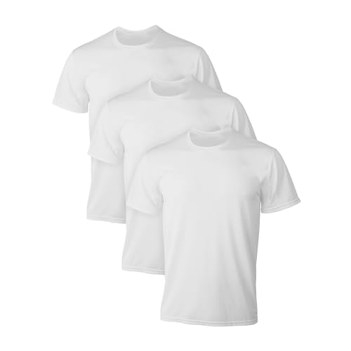 Hanes 3-Pack Men's All Day X-Temp | Breathable Mesh | Lightweight Stretch | Crewneck Undershirt (3-Pack/White - XL), X-Large, White/White/White