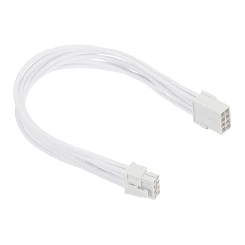 Cable PCIe 8 Pin Blanco con Conector Adaptador de 6+2 Pines para Gráficas