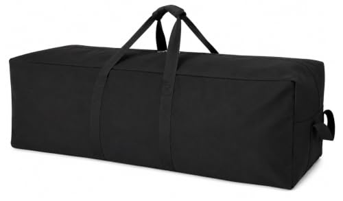 Image of DoYiKe Extra Large Canvas Travel Duffle Bag Heavy Duty, Sports Duffel Military Camping Tent Storage 150L Black
