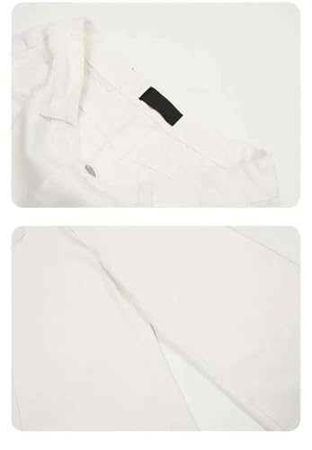 Men's Denim Pants Solid Color Raw Edge Design American Trousers Straight Wide Leg Jeans3