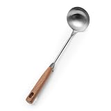 Boryenty 中華お玉 おたま 大 ステンレス 鍋 調理スプーン レードル 調理器具 台所用品 天然木製取っ手 長36cm 握りやすい お手入れ簡単 キッチン用品 業務用 家庭用ツール