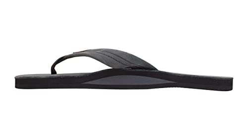 Rainbow Sandals Men's Premier Leather Single Layer Wide Strap With Arch, Premier Black, Men's X-Large / 11-12 D(M) Us #TOP2
