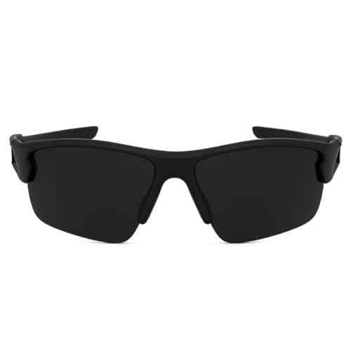 Image of IFLASH Non Polarized Mirrored Oversized Sports Sunglasses for Men Women, Outdoor Cricket Cycling Hiking Fishing Running Driving Baseball UV 400 Protection Anti Glare Goggles (BLACK - GREY)