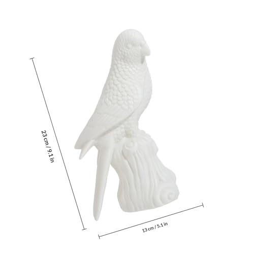 Figurine perroquet en céramique blanche idée cadeau originale créative - 3