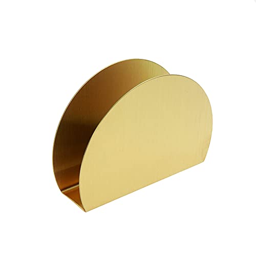 LC LICTOP Gold Semicircle Napkin Holder Stainless Steel Tissue Dispenser Organizer for Home Kitchen Countertops, Dinner Tables, Picnic Tables