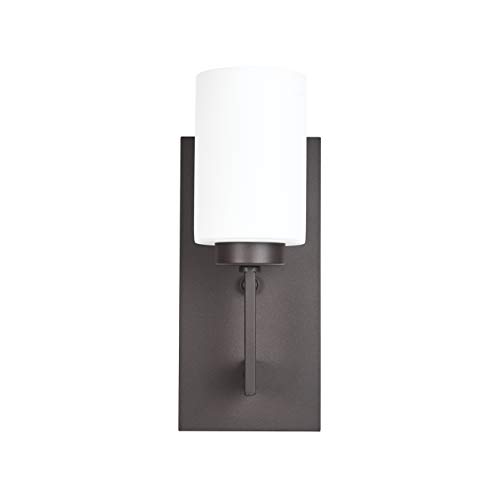 Linea Di Liara Brio Dark Bronze Sconce Frosted Glass Shade Modern Sconces Wall Lighting Fixture Bathroom Wall Sconce Vanity Wall Sconce And Hallway Wall Light Fixtures, Ul Listed #TOP5