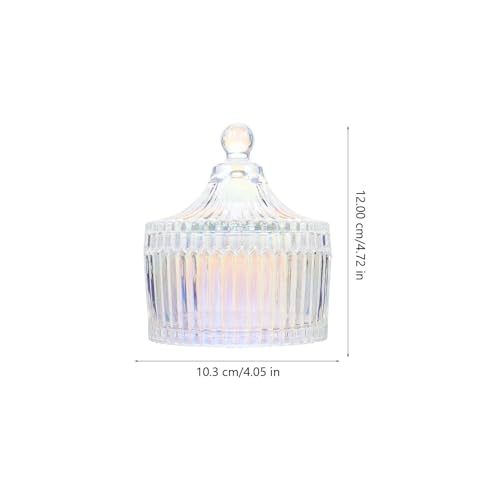 Vaso de vidrio para manicura con tapa pequeño colorido miniatura 2