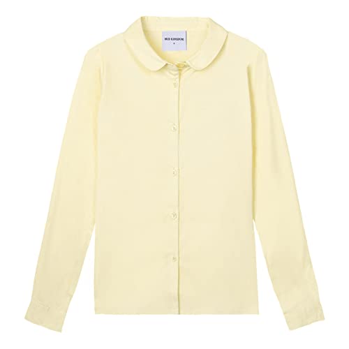 Image of Mud Kingdom Girls Dress Shirts School Uniform with Peter Pan Collar Poplin Long Sleeve