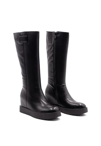 Stivali Nero Roccobarocco RBRSD0123 élégantes bottes en noir pointure 41 au design italien raffiné
