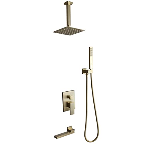 Système de douche complet avec pommeau de pluie, douchette et robinet baignoire