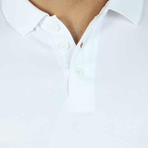 Image of Regular Fit Solid Men Polo Neck Collar T-Shirt Pack of 1 White