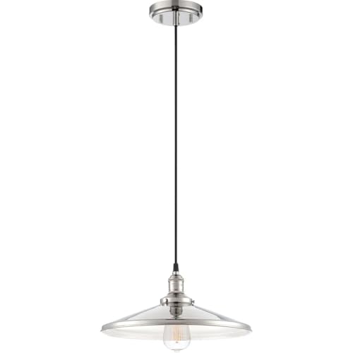 Image of Nuvo Lighting 60 /5409 Vintage Incandescent One Light Pendant Angled Polished Nickel