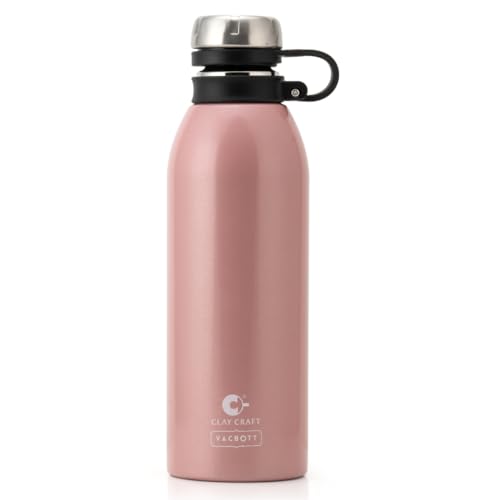 Image of CLAY CRAFT VACBOTT Charlie Double Walled|18 Hours Hot and 24 Hours Cold Water Bottle Vacuum Insulated Flask Bottle 900ml|1 Pcs Water Bottle|Travelling|BPA-Free|BIS Certified|1Year Limited Warranty