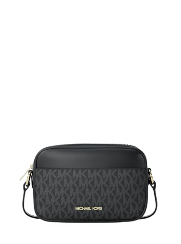 Michael Kors Jet Set Small Signature Logo Camera Crossbody Bag Black
