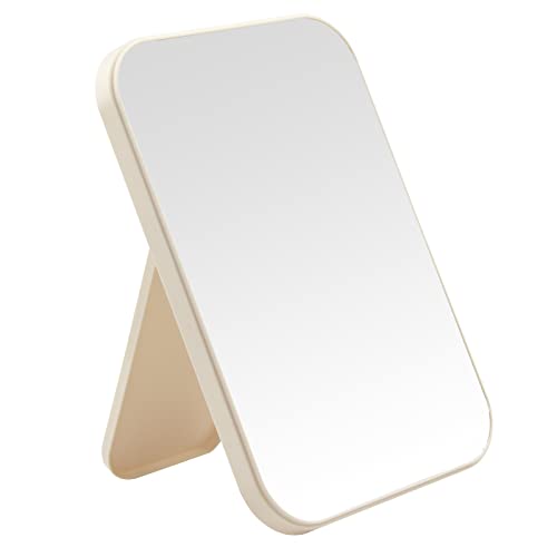 DVHOK Espejo de Maquillaje de Escritorio de 20cm, Espejo Portátil de Princesa, Espejo Cuadrado de Doble Propósito para Colgar en la Pared, Kaki