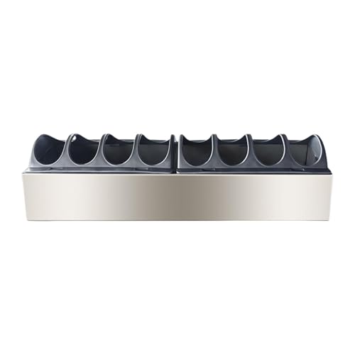 Aymzbd Comedero para Pollos Bebedero Dispensador Y Alimentador Tipo Bandeja de Metal Inoxidable con Gran Capacidad para Evitar Desperdicio Adecuado, 40cmx10cm