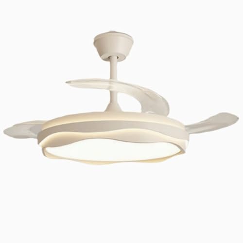 JUSKAQZYI Ventilador Techo lampara Ventilador de Techo con luz y Control Remoto, 42/48 Pulgadas, luz para Dormitorio, Sala de Estar, Comedor, luz silenciosa luz de Ventilador