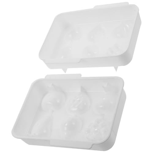 Molde de cubitos de hielo forma fruta 6 compartimentos plástico blanco miniatura 1