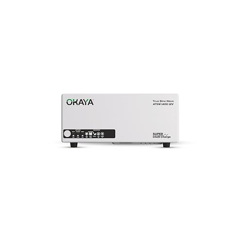 Image of Okaya ATSW 1400 Inverter for Home, Office & Shops | 1150VA /12V Pure Sinewave | Reliable Power Backup | Supports 1 Inverter Battery | LED Display | Fast Charging | with 36 Months Warranty