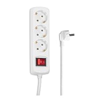 Hama Steckdosenleiste 3-Fach (Mehrfachsteckdose mit Save Energy-Schalter zum Stromsparen, Steckplätze 45 Grad gedreht, Kabel 1,4m, GS geprüft, Mehrfachstecker für Home Office) weiß