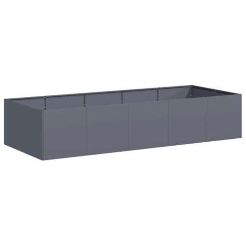 vidaXL Pflanzgefäß Anthrazit 200x80x40 cm Stahl, Pflanzschale, Garten-Garten-Pflanzkübel, Outdoor-Pflanzgefäß, Hochbeet, Pflanzgefäß, Blumenkasten