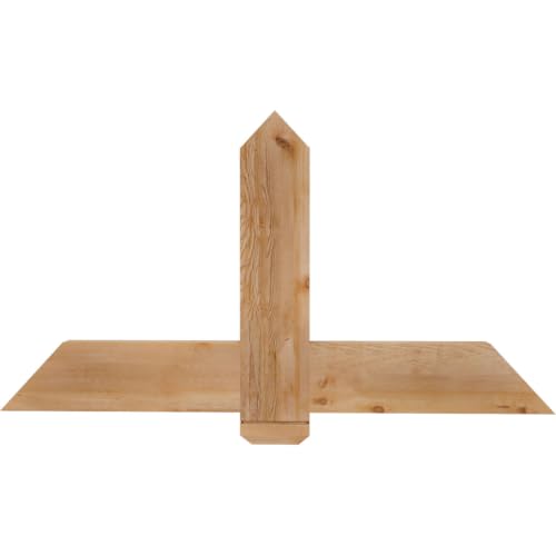 Ekena Millwork 48"W x 26"H x 2"D x 6"F, 13/12 Pitch, Eugene Rough Sawn Timber Gable Bracket, Western Red Cedar