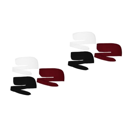 Ipetboom 2sets Men's Long Tail Durags Hip-hop Style Stretchy Turban Caps for Comfortable Daily Wear 3pcs*2
